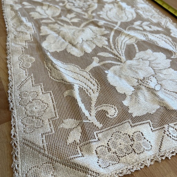 Antique Table Runner Doily handcrafted - measures 14" x 41" inches - Picture 1 of 4